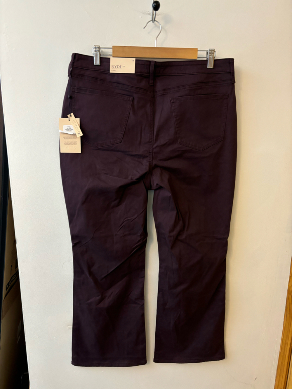 NWT NYDJ Eggplant High-Waisted Flared Ankle Crop Pants - Picture 8 of 11